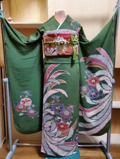 振り袖(24) 長襦袢、袋帯、小物セット 正絹 成人式 振袖 長襦袢 袋帯 