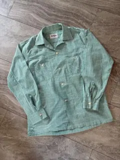 USA製 古着 50's 60's シアーズ チェック オープンカラー シャツ