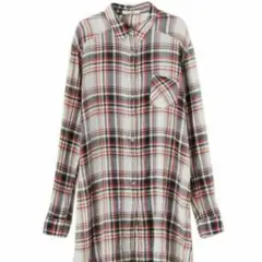 Ungrid ロングチェック　シアーオーバーシャツ