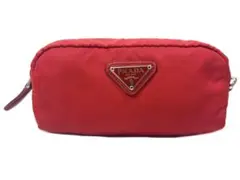 プラダ（PRADA）ナイロンポーチ　化粧ポーチ　ロッソ　小物入れ　トラベルポーチ