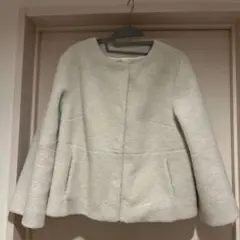 SCOT CLUB ノーカラー ホワイトジャケット