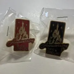 東京ディズニーランド 11周年 ピンバッジ 2個セット
