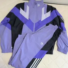 adidas ナイロンジャケット トラックパンツ セットアップ　紫　パープル