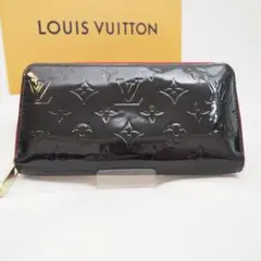 美品 ルイヴィトン ヴェルニ ラウンドジッパー 長財布 ブラック レッドのサムネイル
