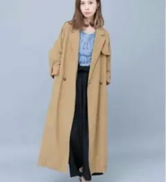 KBF バイカラートレンチコート/ベージュ/KC74-27D010