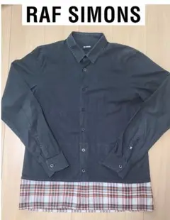 ◼️RAF SIMONS ブラック 長袖チェックシャツ