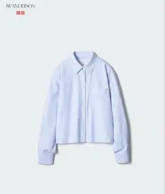 ユニクロ×JWA オックスフォードシャツ　ストライプシャツ　ブルー　L