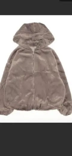 sakka フェイクファー フード付きブルゾン M グレージュ 美品