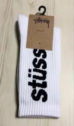 ラスト1点 stussy ステューシー ソックス 靴下 メンズ ホワイト 白