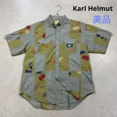 〈美品〉Karl Helmut カールヘルム【FREE】パッチワーク 半袖シャツのサムネイル
