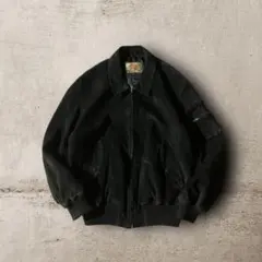 vintageスエードレザージャケット短丈ハリントンボンバーCBOYブラック黒M