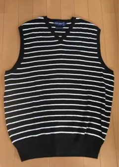 POLO GOLF メンズ ベスト M 黒白ストライプ