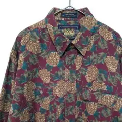 80s USA製 ラルフローレン RALPHLAUREN 総柄 長袖シャツ