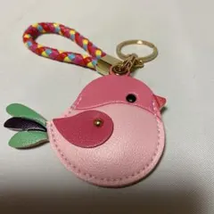 鳥型キーホルダー ピンクの鳥　チャーム