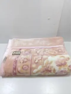 G2820【未使用に近い】京都西川 毛布 シングル アクリル100% 花柄ピンクのサムネイル