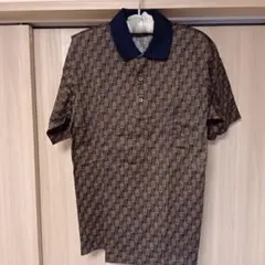 【美品】LANBAN☆半袖ポロシャツ☆幾何学模様☆イタリア製☆ Mサイズのサムネイル