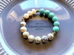 ヒマラヤK2アズライト＋アマゾナイトAsymmetry17㎝*天然石ブレスレット