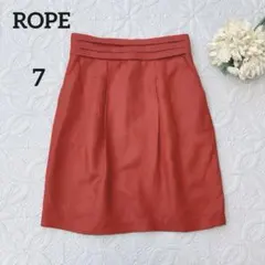 ロペ　リネンレーヨン　ミニスカート　レッド系　キレイめ　おでかけ　S 華やかのサムネイル