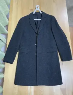 【美品】UNIQLO ユニクロ ウール カシミヤ チェスターコート グレー