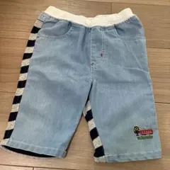 短パン　ズボン　クレードスコープ　ハーフパンツ　電車　刺繍　のりもの　春夏　調整