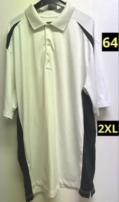 64 GREG NORMAN 白系 ポロシャツ XXL 配色切替のサムネイル