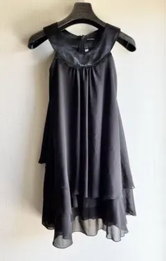 アリサナ フォーマルドレス 150 黒 レース襟 シフォンワンピースのサムネイル