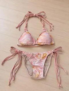 rienda リエンダ 水着 ビキニ セット ピンク マーブル タイダイのサムネイル
