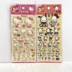 韓国限定 ぷっくり 立体 シール ハローキティ ポチャッコ 5サイズステッカー