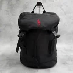 未使用級✨ ポロ ラルフローレン バックパック リュック ロゴ刺繍 ブラック