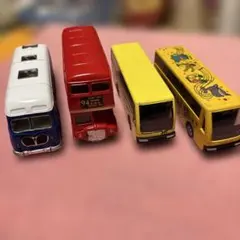バスモデル 4台セット 青と白鳩バス