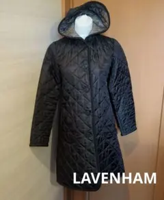 美品 LAVENHAM ラベンハム キルティングコート フード付き 英国製 36