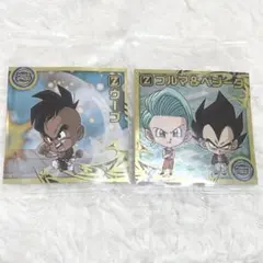 ドラゴンボール 超戦士シールウエハース超 ブルマ&ベジータ　ウーブ　R 2枚