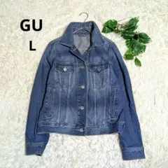 美品✨《GU》ジーユー デニムブルゾン ジャケット Lサイズ ブルー