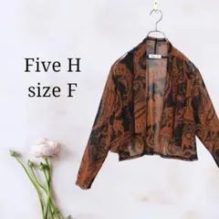 Five H【Ｆ】ノーボタン柄物カーディガン レディース