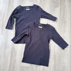 SOU・SOUジバン 六分袖 Tシャツ Sサイズ2枚セット ネイビー 紺色