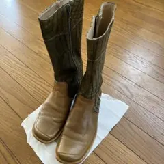ビンテージ　卑弥呼　型押しブーツ24.5