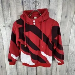 極厚 赤 ストライプ Mサイズ パーカー