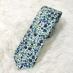 BANANA REPUBLIC スリムタイプ ネクタイ 小花柄 グリーン系