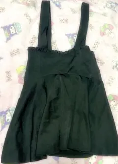 TRALALA サスペンダー付きフレアスカート ブラック