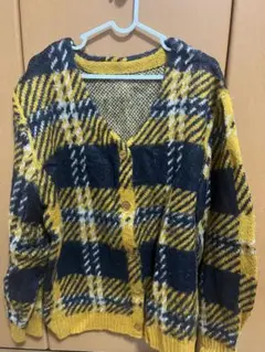 INGNI　カーディガン　チェック　イエロー　ネイビー　即日配送