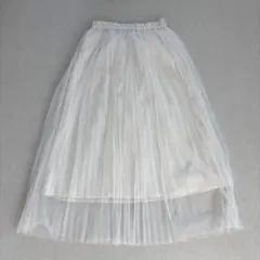 GU チュールスカート ロング アイボリー Lサイズ ウエストゴム