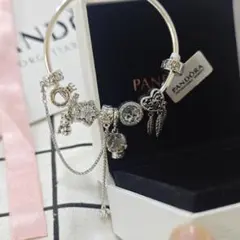 【PANDORA】18·シルバー チャームブレスレットとシルバー系ペンダント