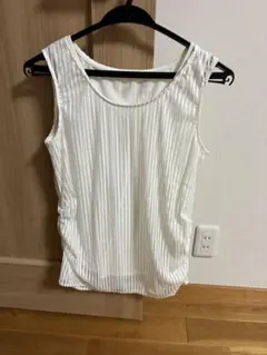 COMME CA DU MODE ストライプ ホワイト タンクトップ