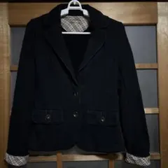 バーバリーブルーレーベル　黒綿ジャケット