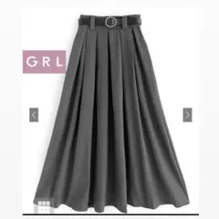 GRL グレー Mサイズ プリーツスカート