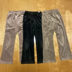 GU ヌクヌクニットコールフレアパンツ　130 3枚セット