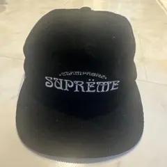 Supreme コーデュロイキャップ ブラック