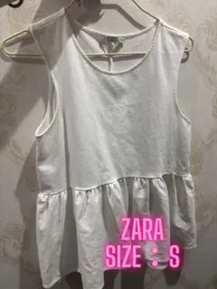 ZARA ホワイト ノースリーブ S