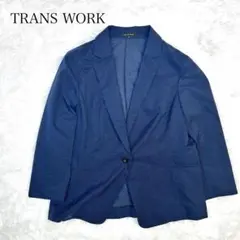 TRANS WORK ネイビー 44 L 薄手 春夏 テーラードジャケットのサムネイル