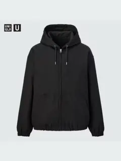 UNIQLO U 22AW フーデッドジップアップブルゾン　ブラック Sサイズ